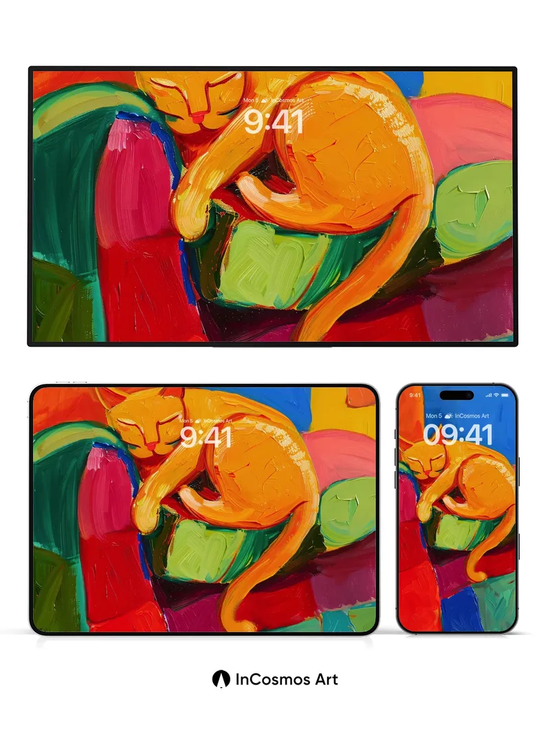 Sunny Slumber Wallpaper with Cubist Colors