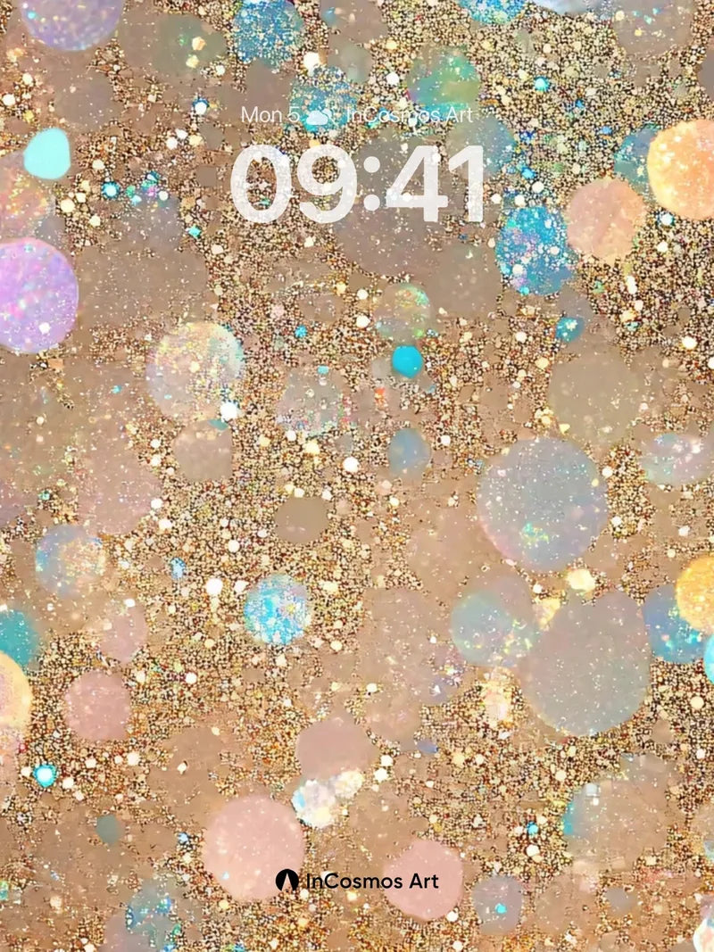 Golden Hush Wallpaper with Iridescent Dust wallpaper for iPhone, iPad & Mac