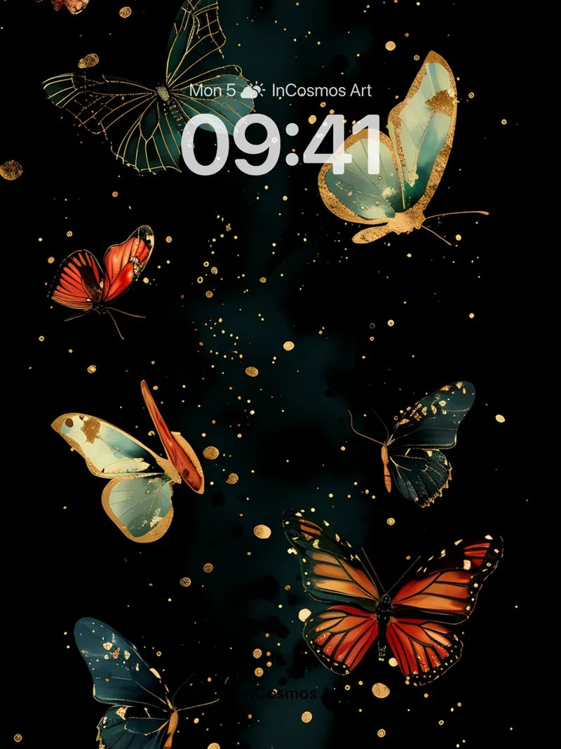 Luminous Flutter Wallpaper with Golden Dust wallpaper for iPhone, iPad & Mac