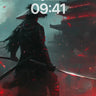 Crimson Shadow Wallpaper with Samurai Silhouette wallpaper for iPhone, iPad & Mac