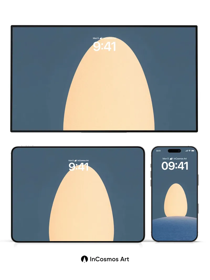 Serene Eggform Wallpaper with Snowdrift Hush