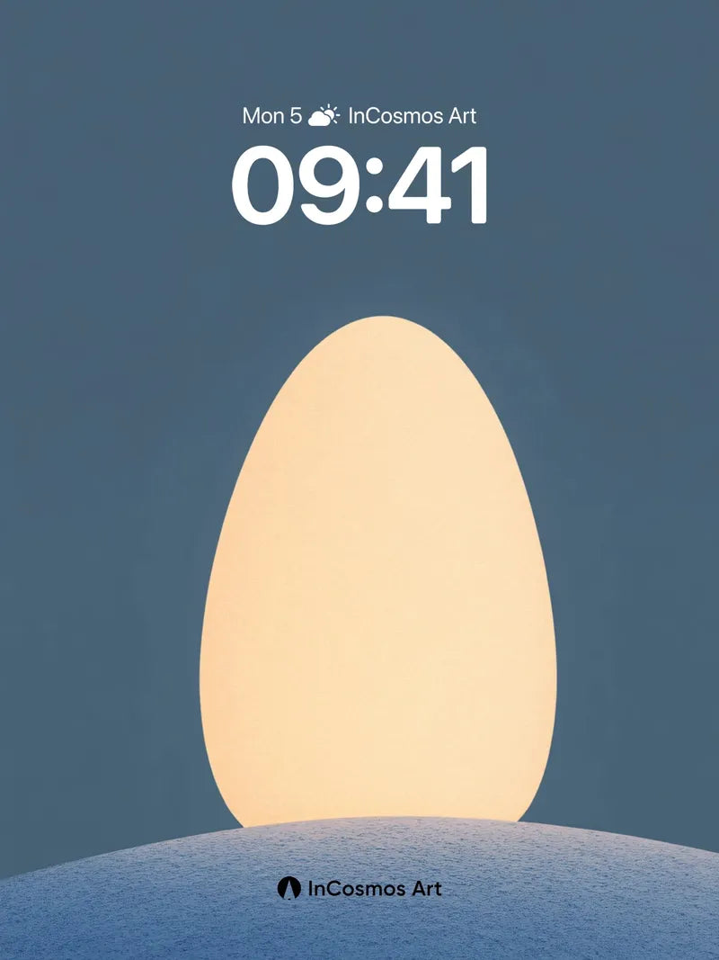 Serene Eggform Wallpaper with Snowdrift Hush