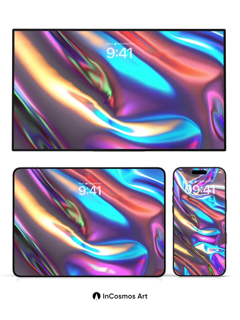 Liquid Prism Wallpaper with Chromatic Flow