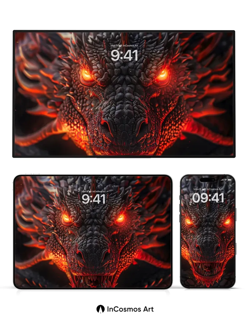 Infernal Gaze Wallpaper with Molten Scales