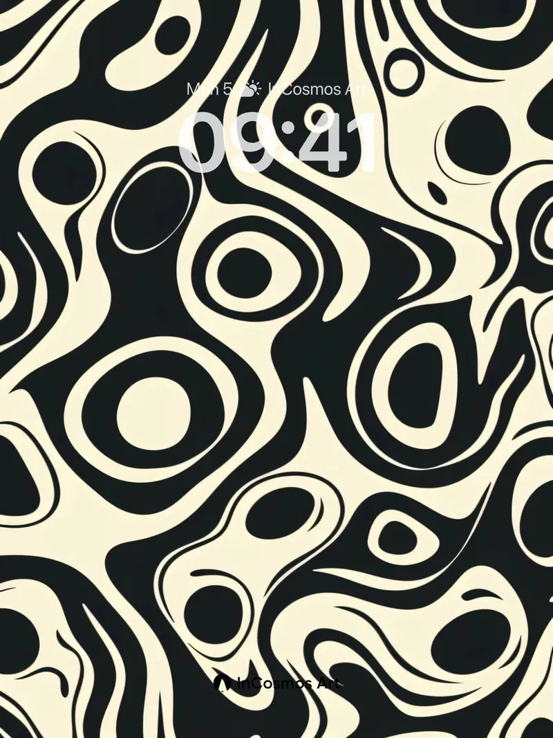 Whispering Waves Wallpaper with Hypnotic Circles