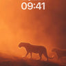 Golden Silence Wallpaper with Leopard Silhouettes wallpaper for iPhone, iPad & Mac