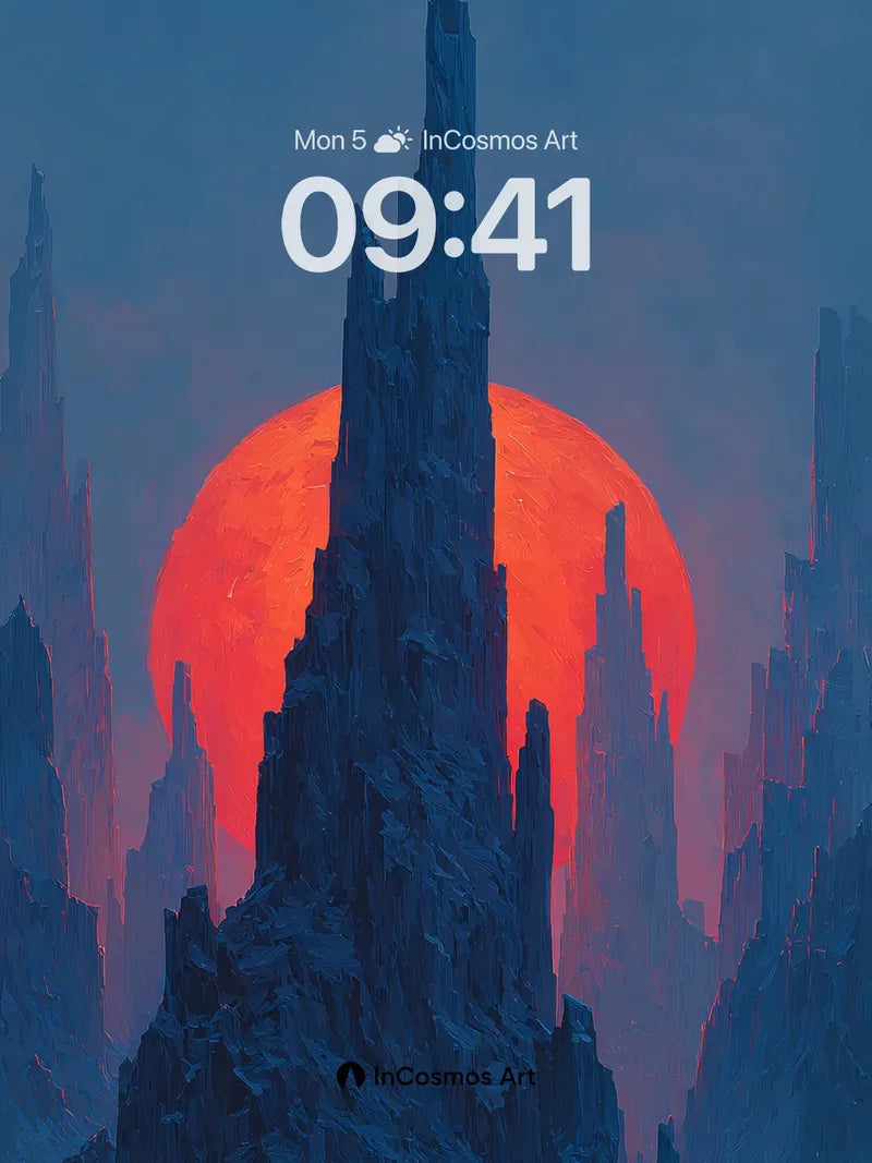 Obsidian Spire Wallpaper with Crimson Halo wallpaper for iPhone, iPad & Mac