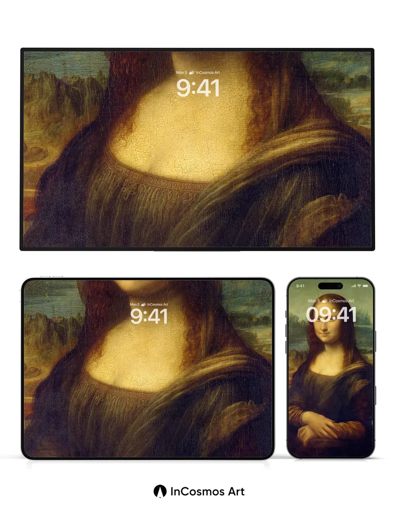 Mysterious Smile Wallpaper with Enchanted Landscape