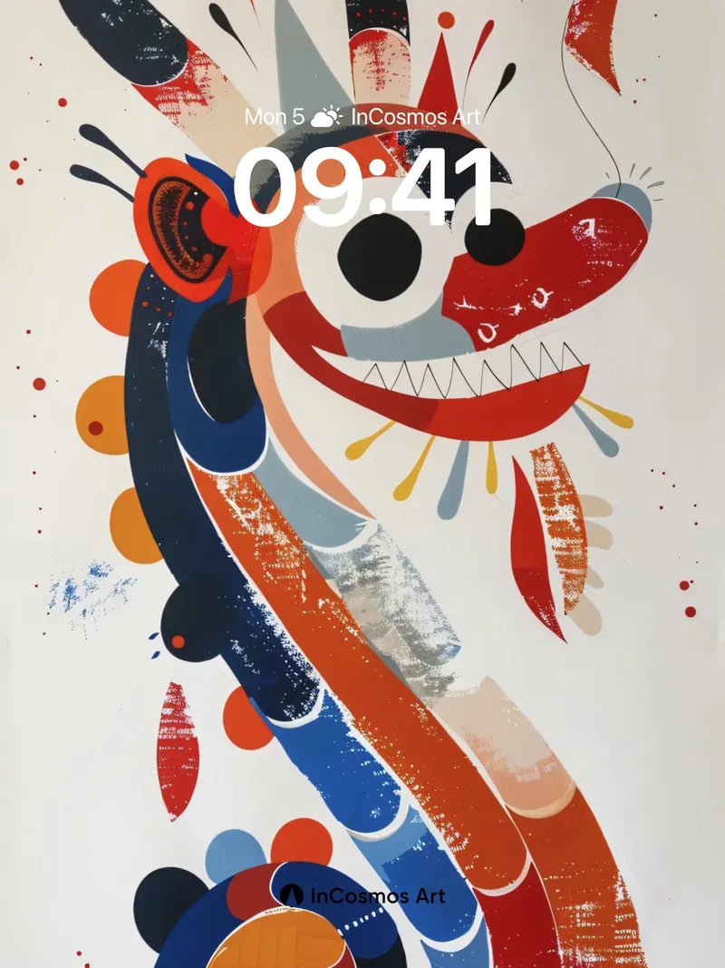 Whimsical Serpent Wallpaper with Playful Swirls wallpaper for iPhone, iPad & Mac