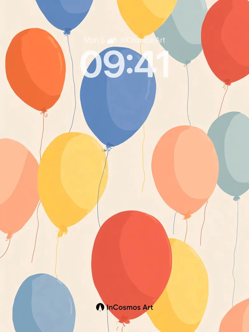 Playful Float Wallpaper with Colorful Balloons wallpaper for iPhone, iPad & Mac