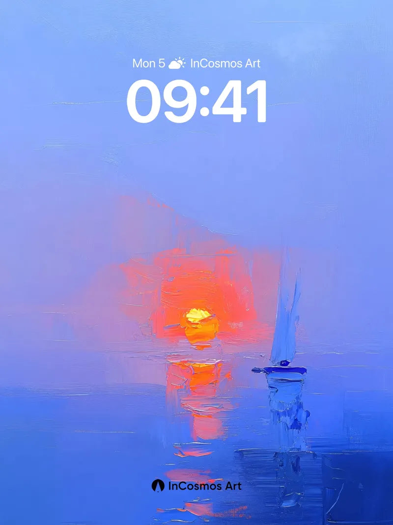 Serenity Sail Wallpaper with Sunset Haze