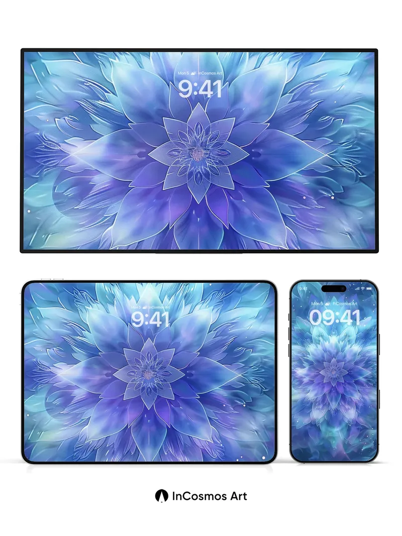 Celestial Bloom Wallpaper with Ethereal Petals