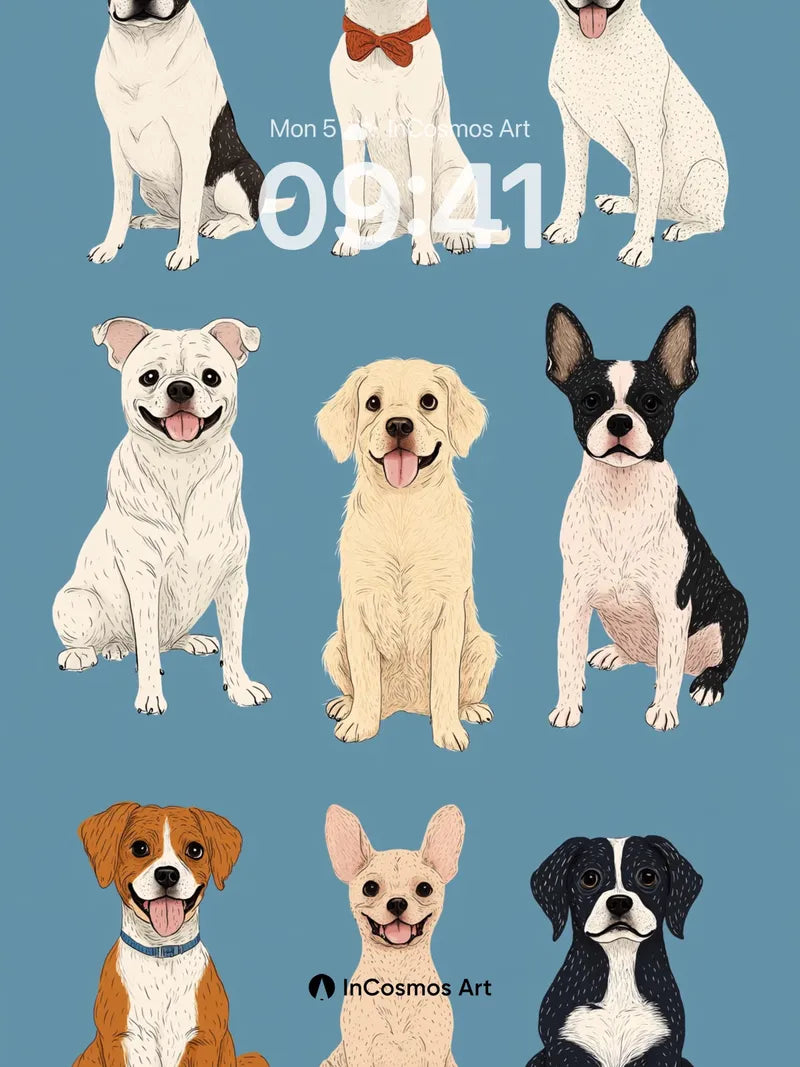 Playful Pup Portrait Wallpaper with Whimsical Charm wallpaper for iPhone, iPad & Mac