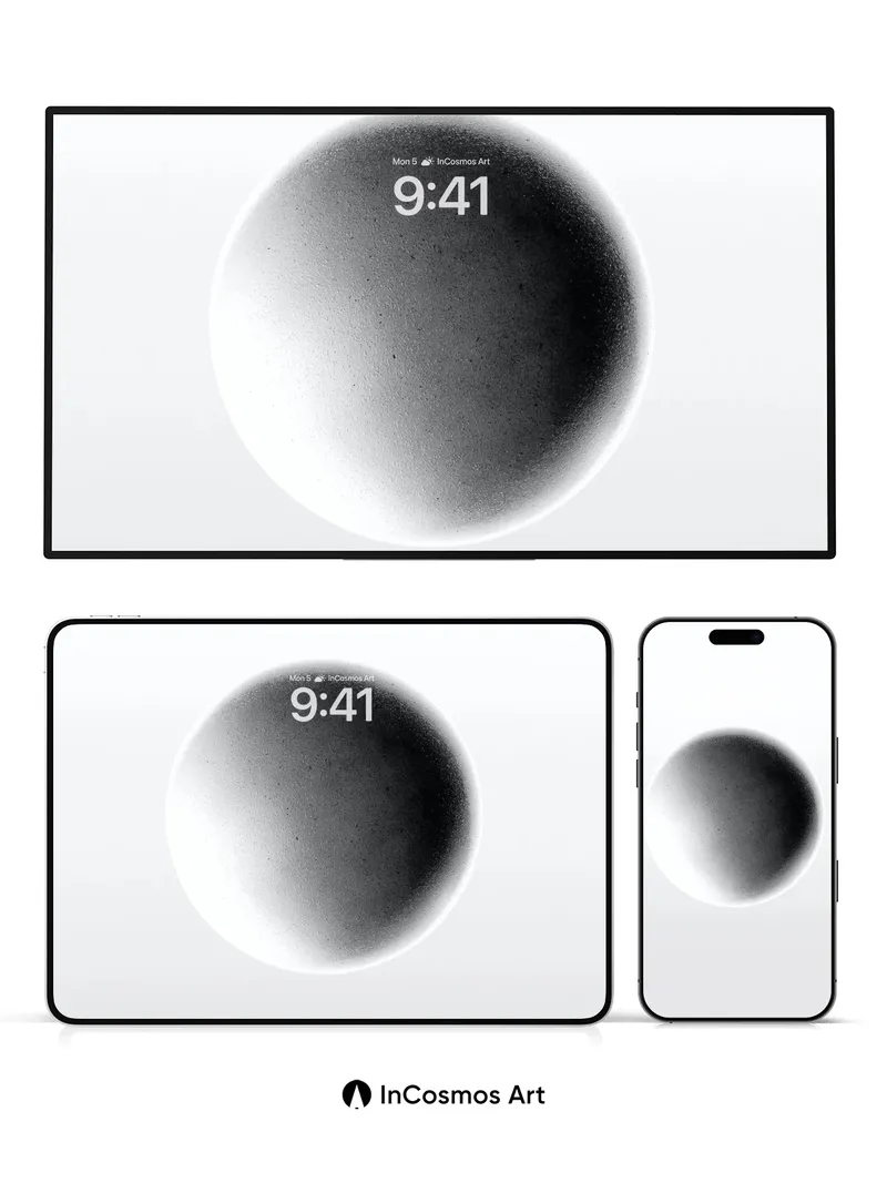 Shadowed Sphere Wallpaper with Soft Halo Glow