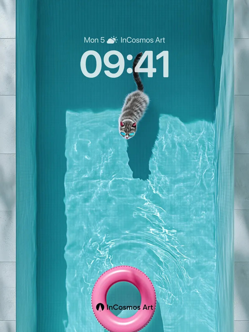 Surreal Float Wallpaper with Feline Grace wallpaper for iPhone, iPad & Mac
