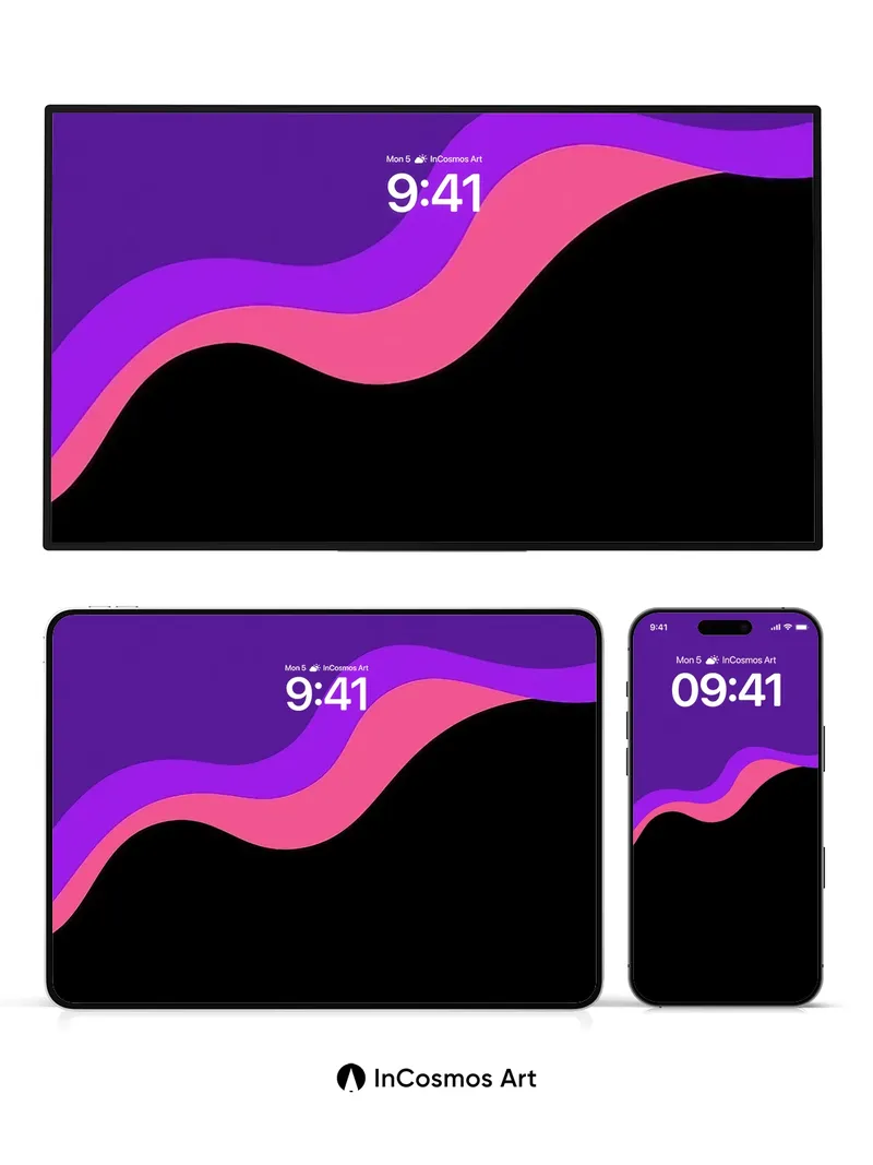 Midnight Wave Wallpaper with Liquid Hues