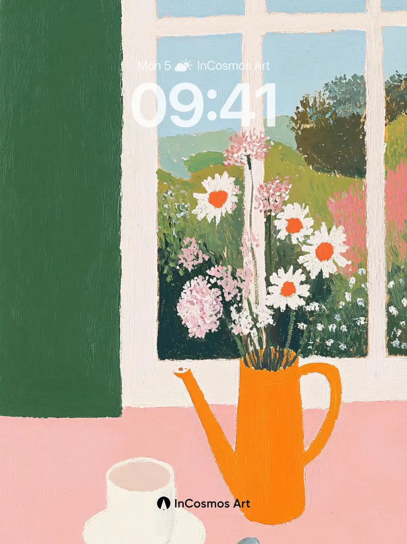 Serenity Still Life Wallpaper with Garden Light