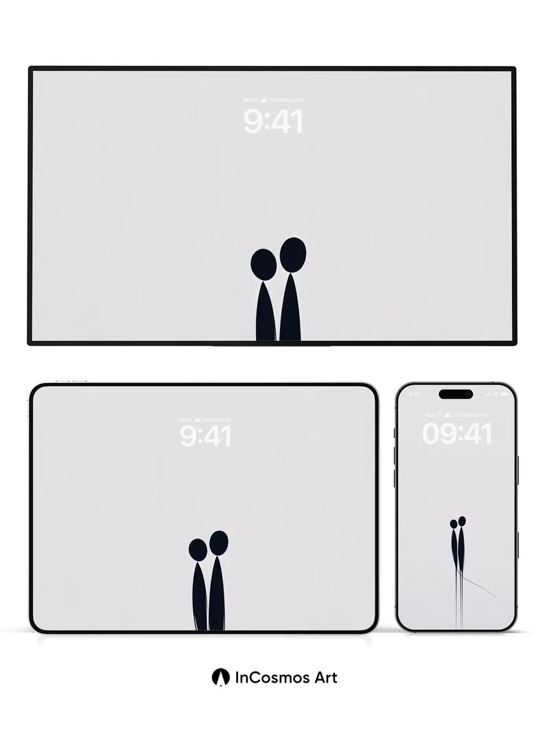 Silent Embrace Wallpaper with Whispering Lines