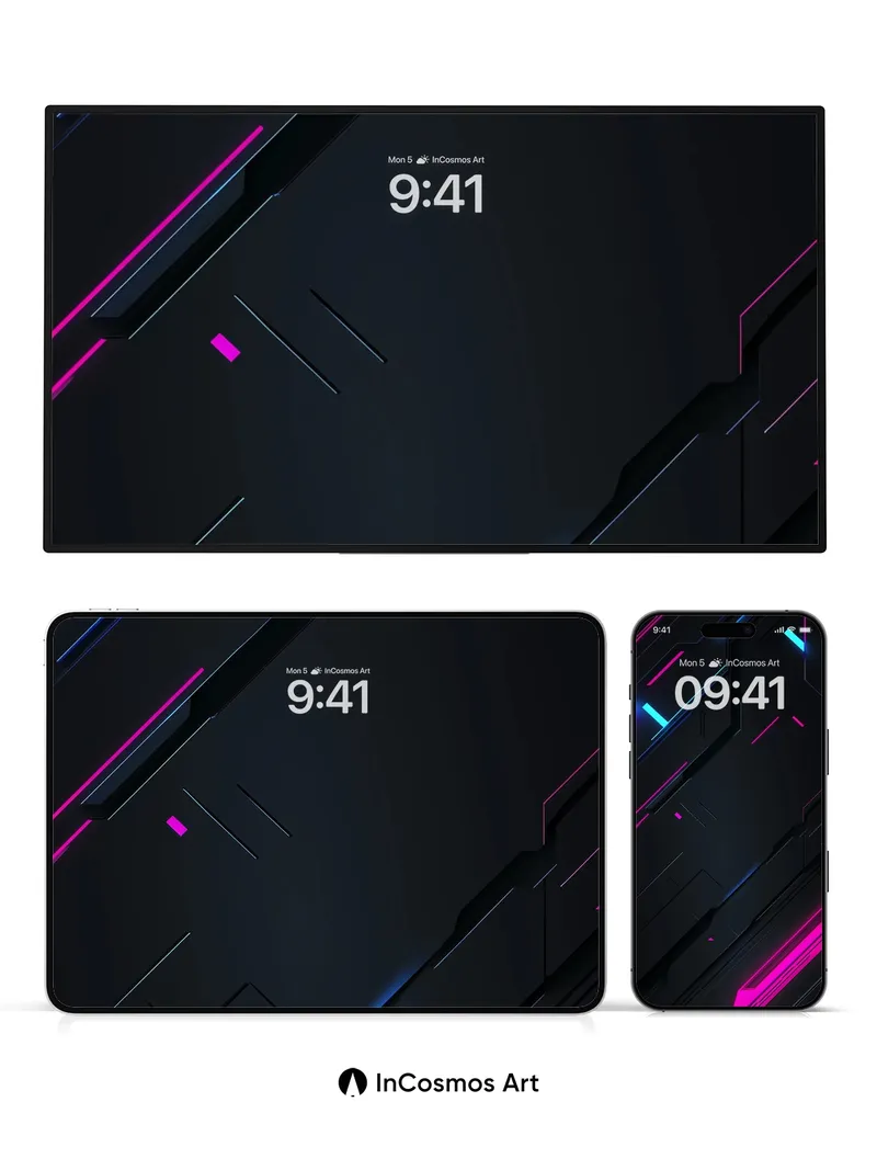 Neon Circuit Wallpaper with Electric Pulse