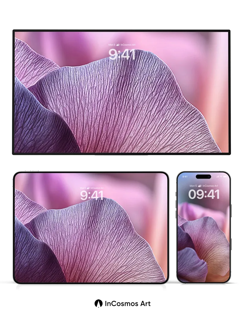 Velvet Petal Wallpaper with Whispering Veins