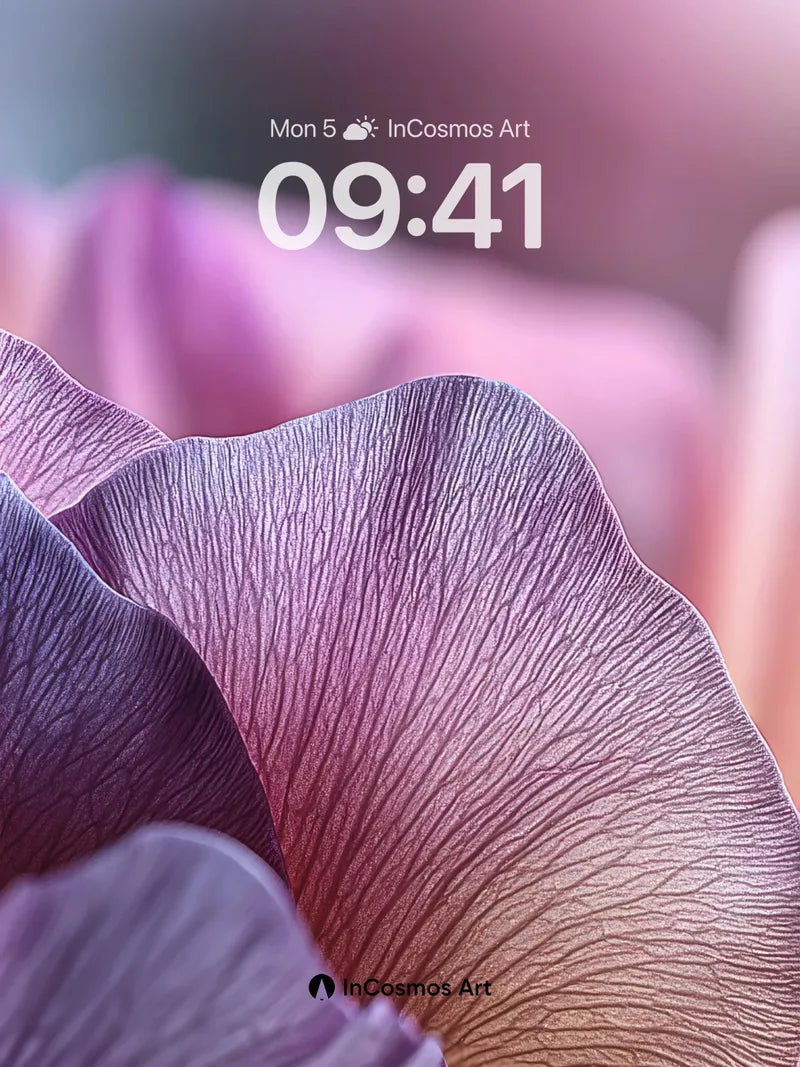 Velvet Petal Wallpaper with Whispering Veins