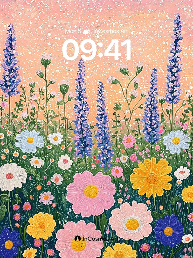 Whispering Meadow Wallpaper with Starlight Dust