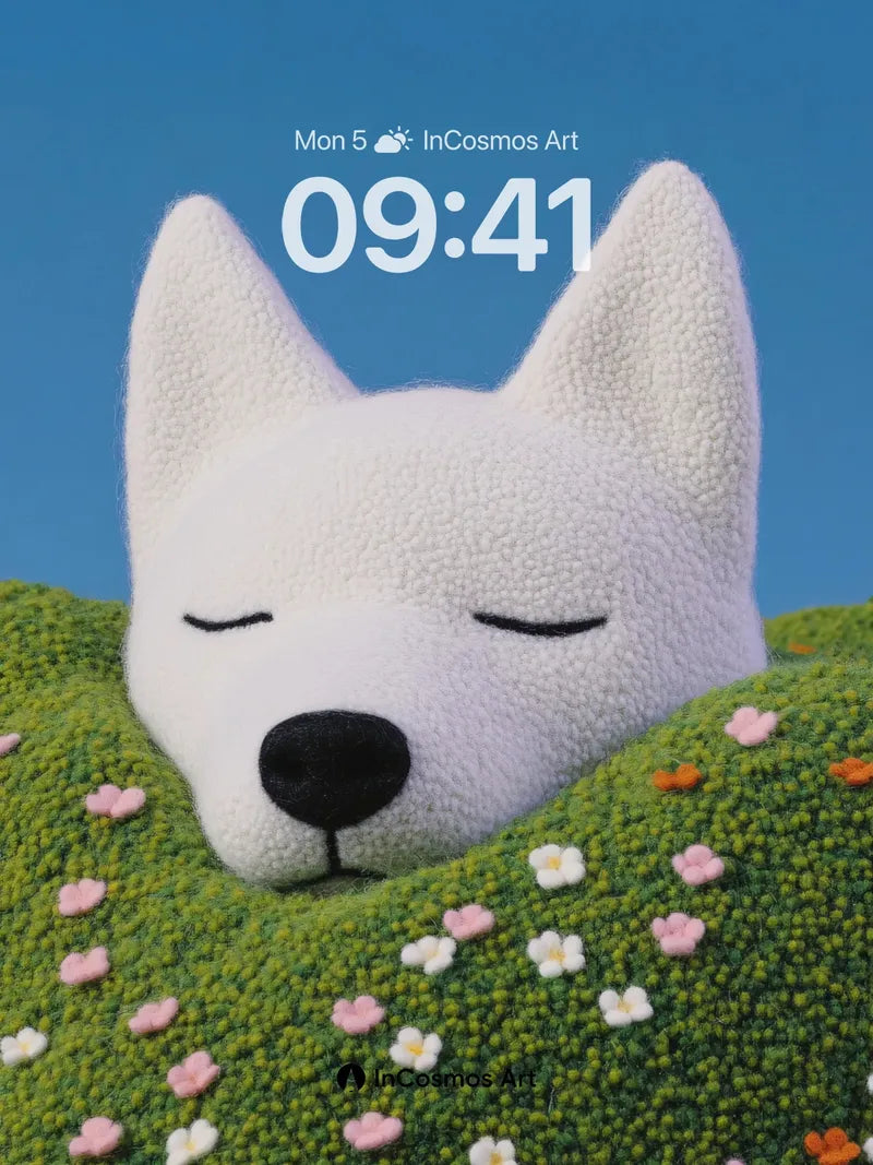 Serenity Fox Wallpaper with Textured Meadow