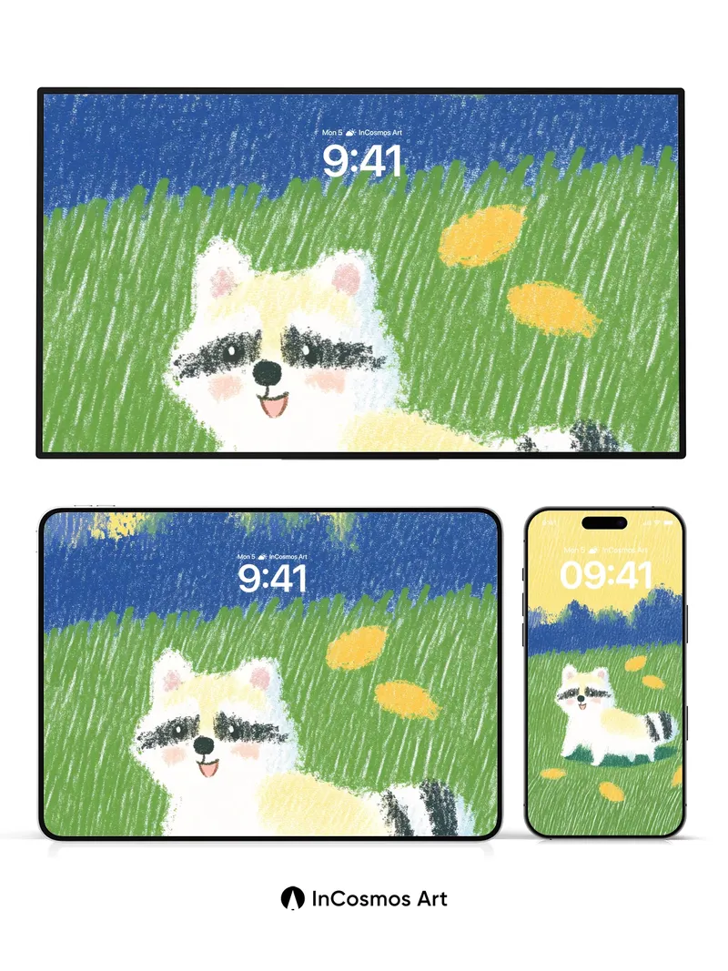 Playful Puffball Wallpaper with Autumn Whispers