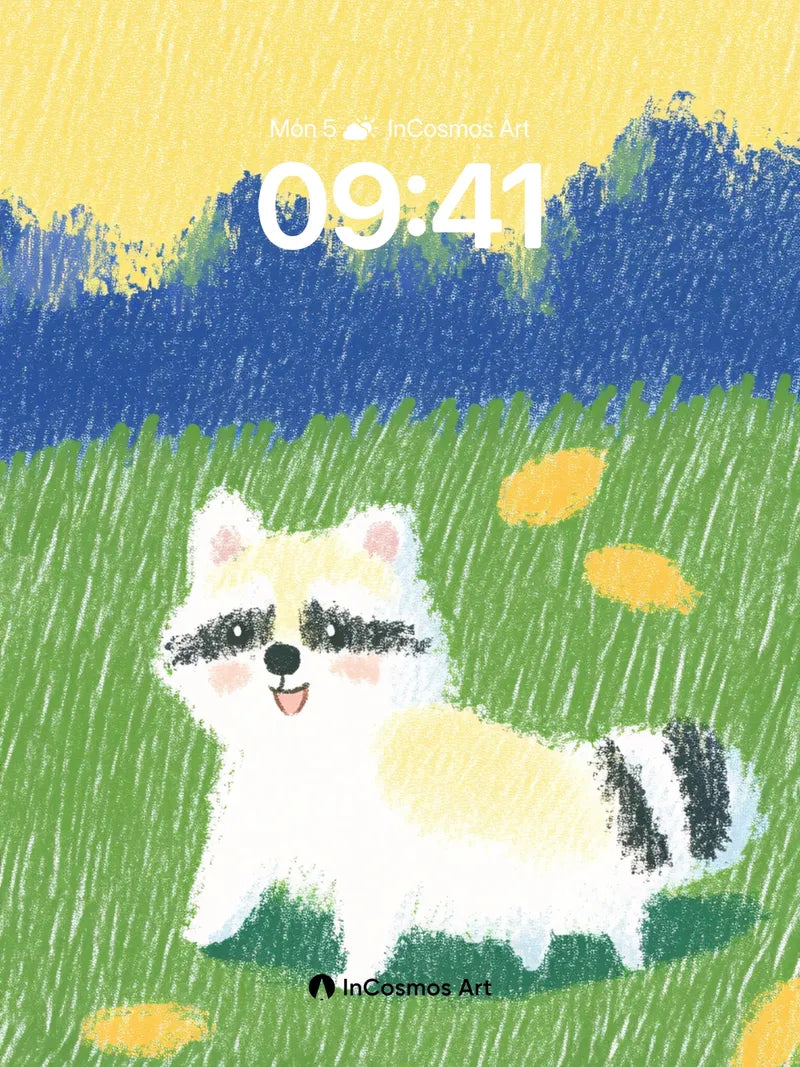 Playful Puffball Wallpaper with Autumn Whispers