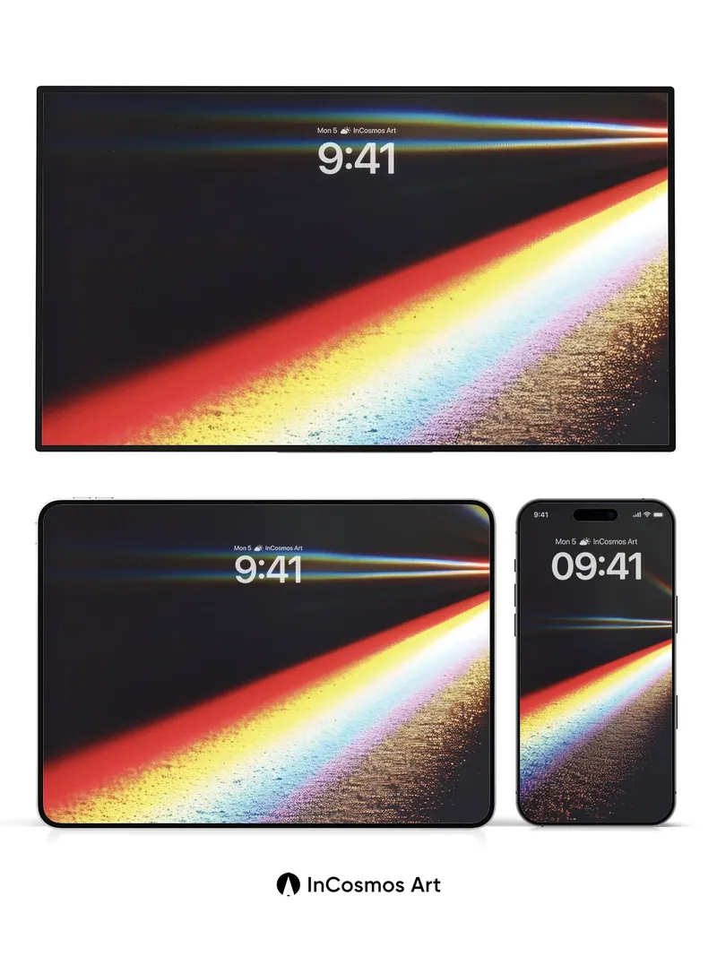 Prismatic Echo Wallpaper with Cosmic Dust