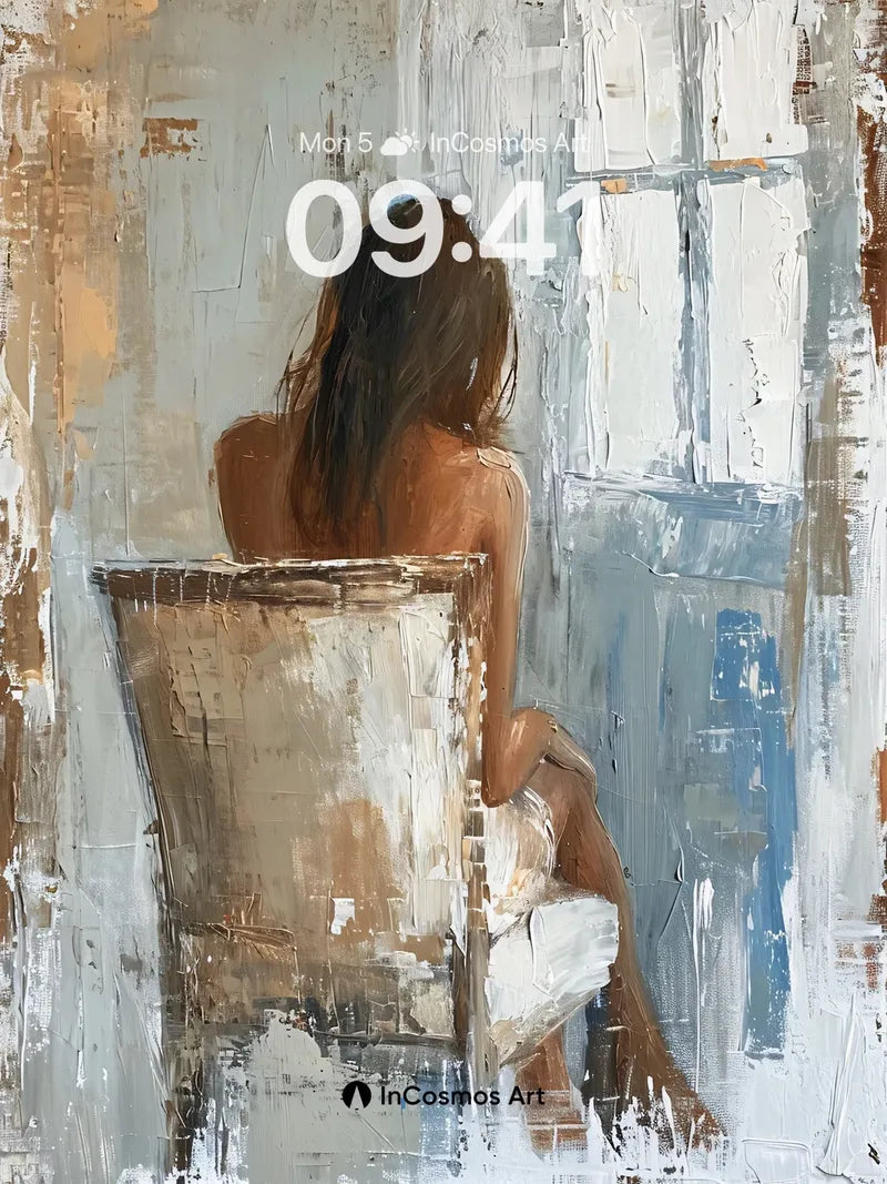 Silent Contemplation Wallpaper with Brushstroke Depth wallpaper for iPhone, iPad & Mac