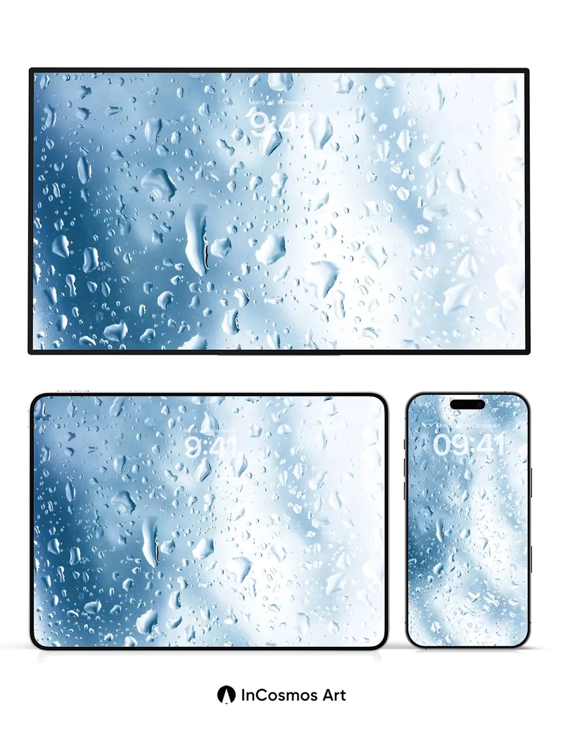 Crisp Dewdrop Wallpaper with Frost-Laced Light