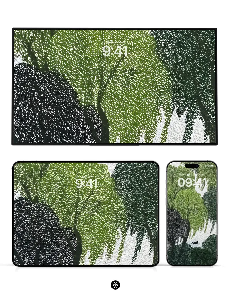 Whispering Willow Wallpaper with Shadowed Canopy