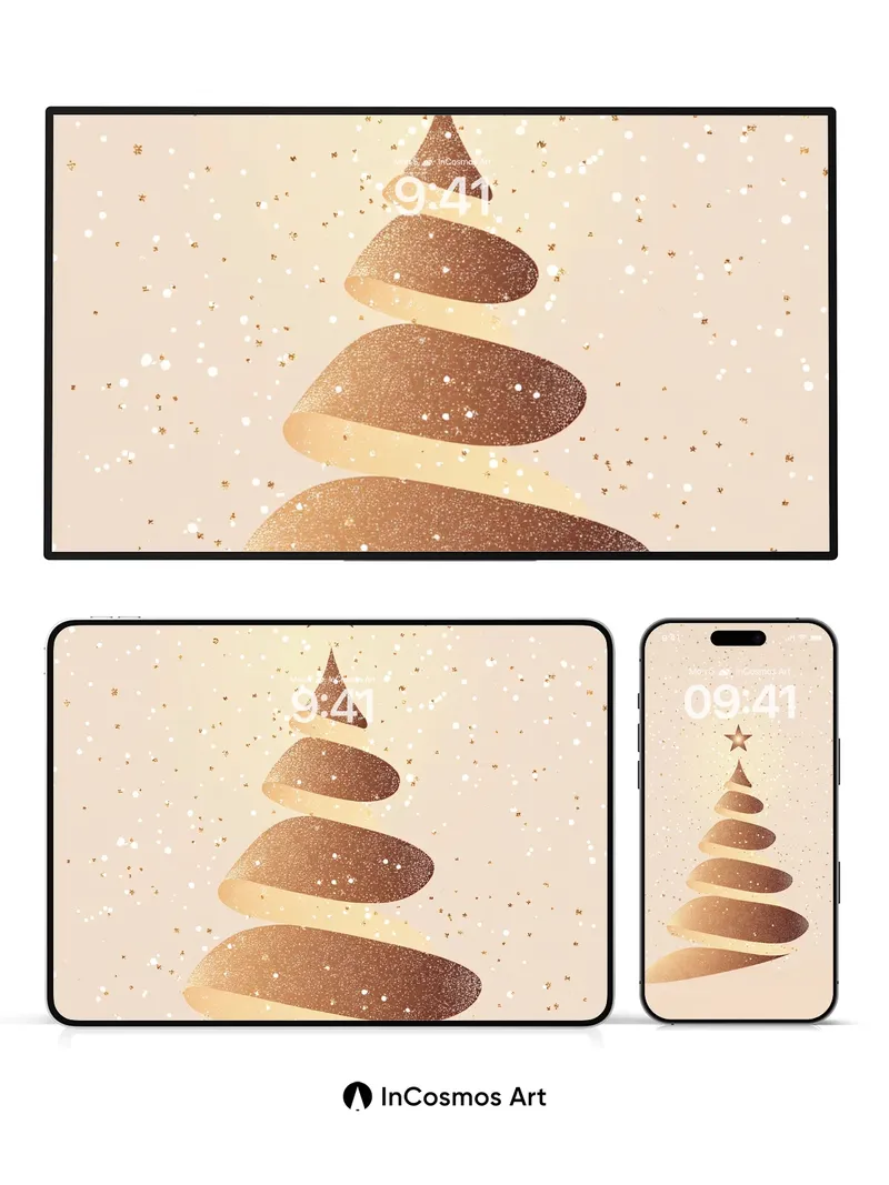 Golden Hush Wallpaper with Starlit Whispers