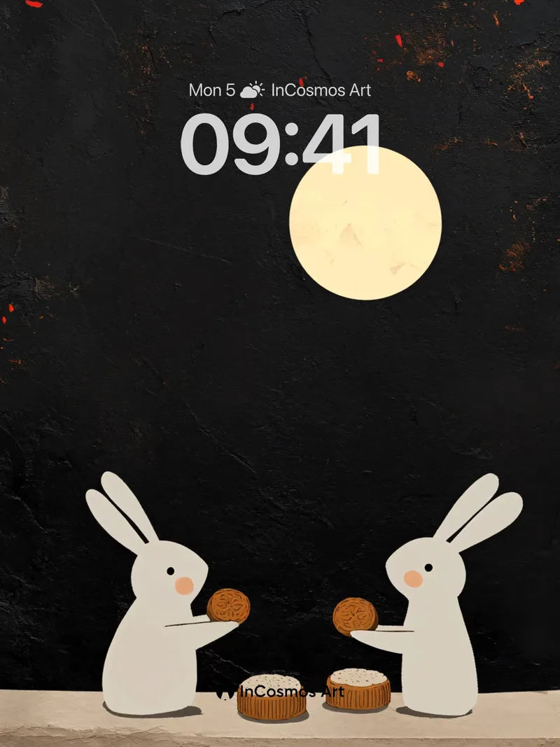 Moonlit Whispers Wallpaper with Rabbit Ritual