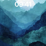 Cerulean Valley Wallpaper with Moonlit Peaks wallpaper for iPhone, iPad & Mac