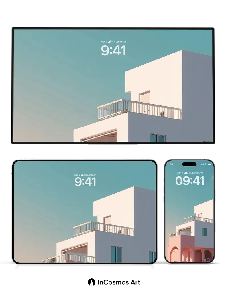 Serene Geometry Wallpaper with Soft Light Hues
