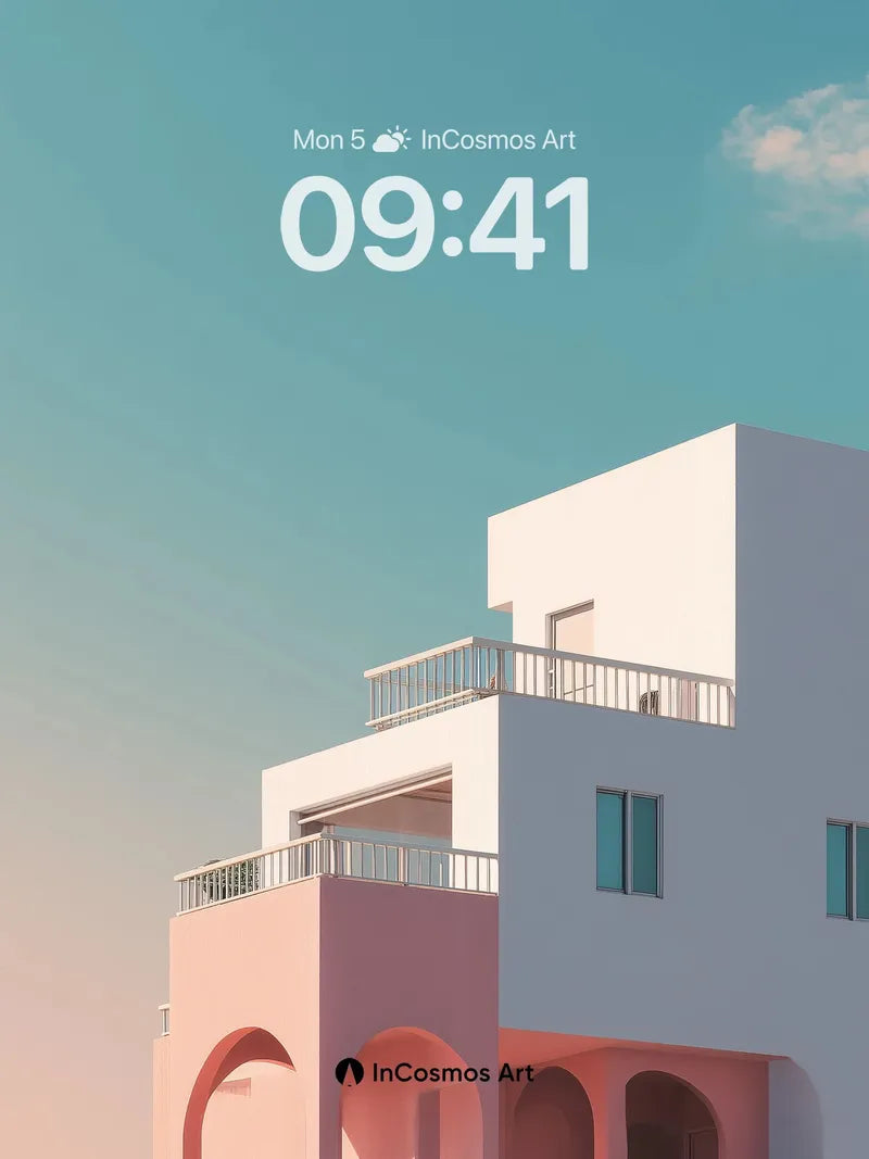 Serene Geometry Wallpaper with Soft Light Hues