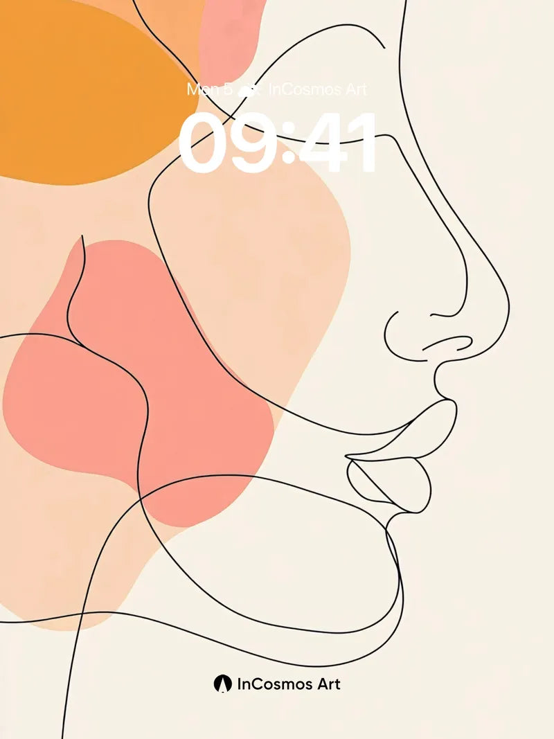 Silent Contour Wallpaper with Floating Hues