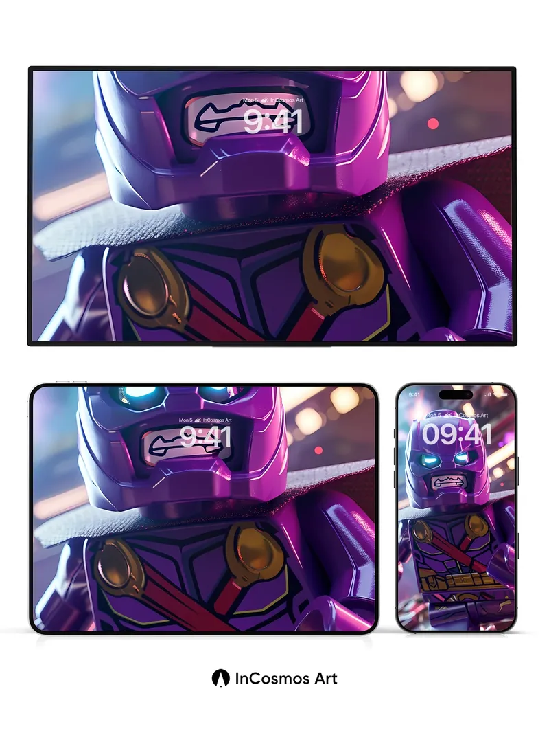 Neon Thunder Wallpaper with LEGO Armor