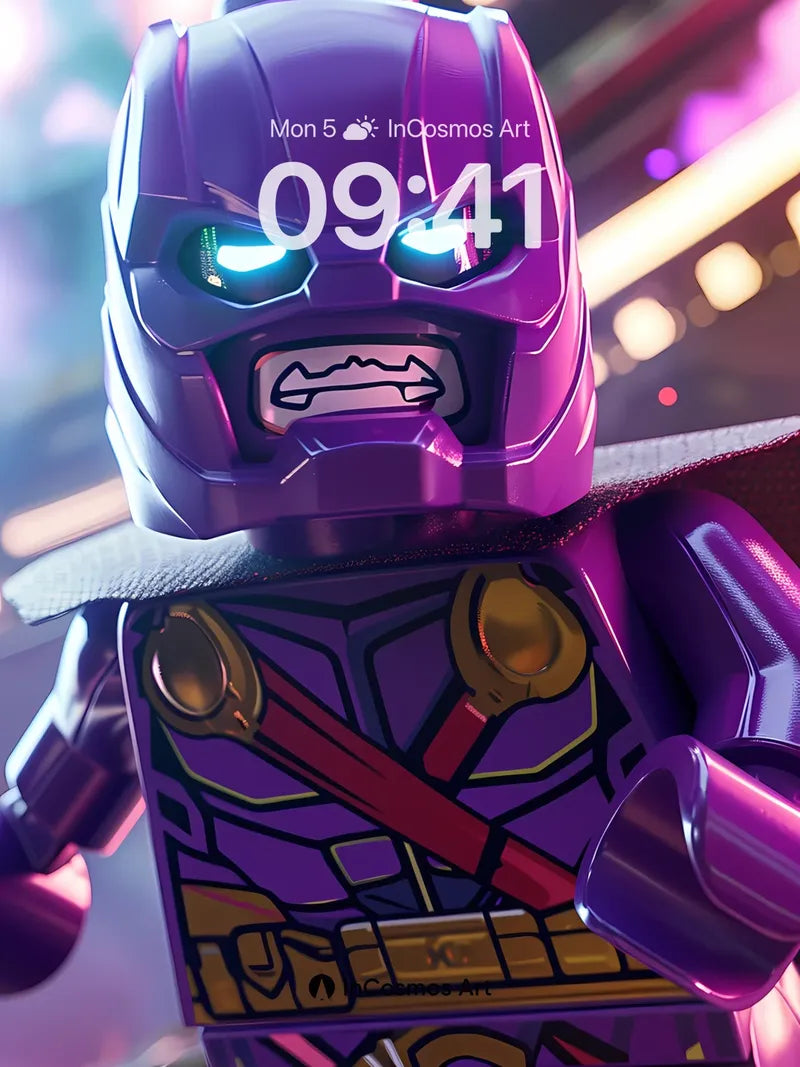 Neon Thunder Wallpaper with LEGO Armor