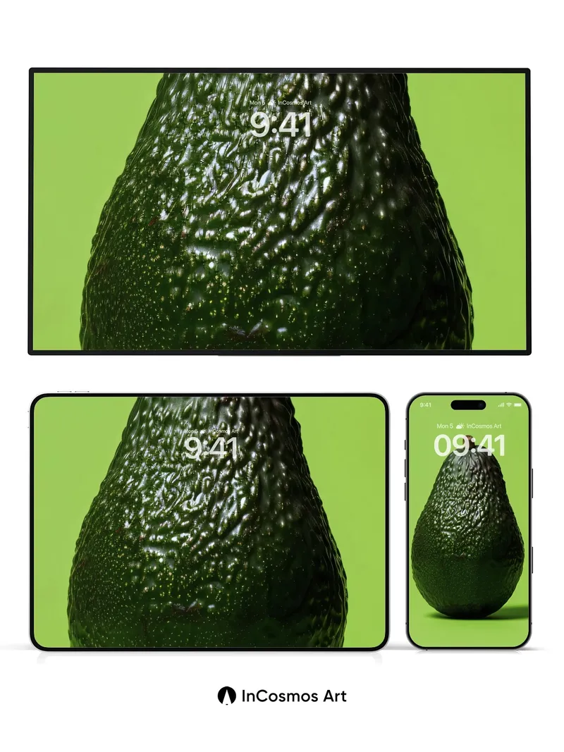 Velvet Avocado Wallpaper with Emerald Pulse