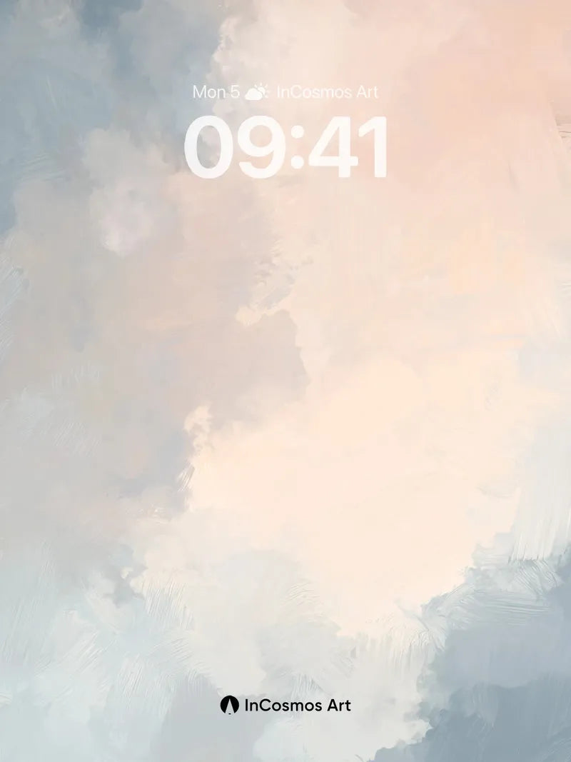 Serene Cloudscape Wallpaper in Soft Pastels wallpaper for iPhone, iPad & Mac