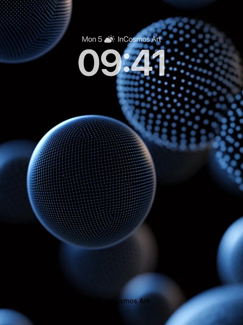 Neon Nebula Wallpaper with Floating Dots