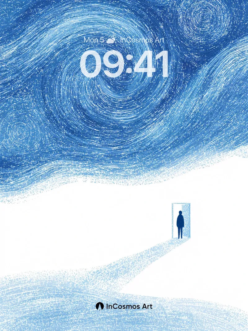 Whirlwind Sky Wallpaper with Solitary Door