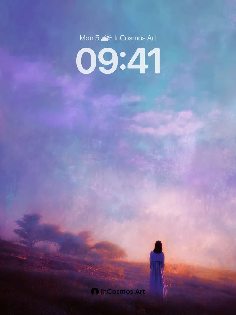Serenity Mirage Wallpaper with Ethereal Light wallpaper for iPhone, iPad & Mac
