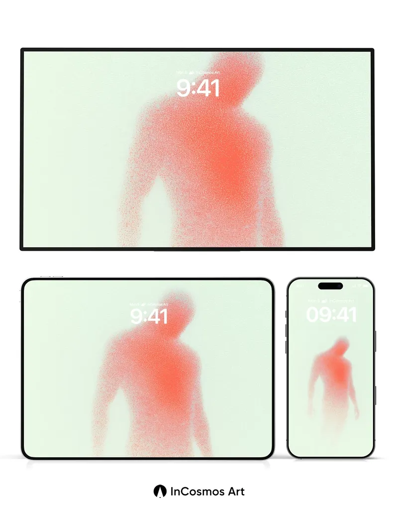 Faint Echo Wallpaper with Red Silhouette