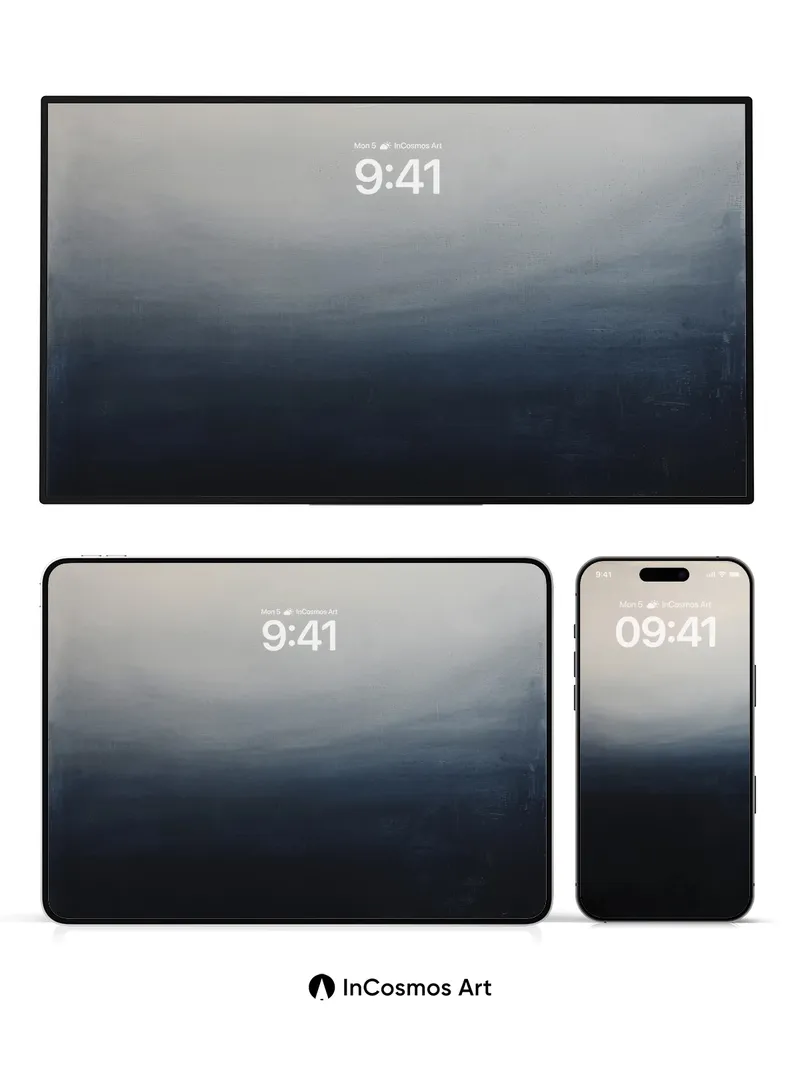 Mist Veil Wallpaper with Deep Ocean Hush