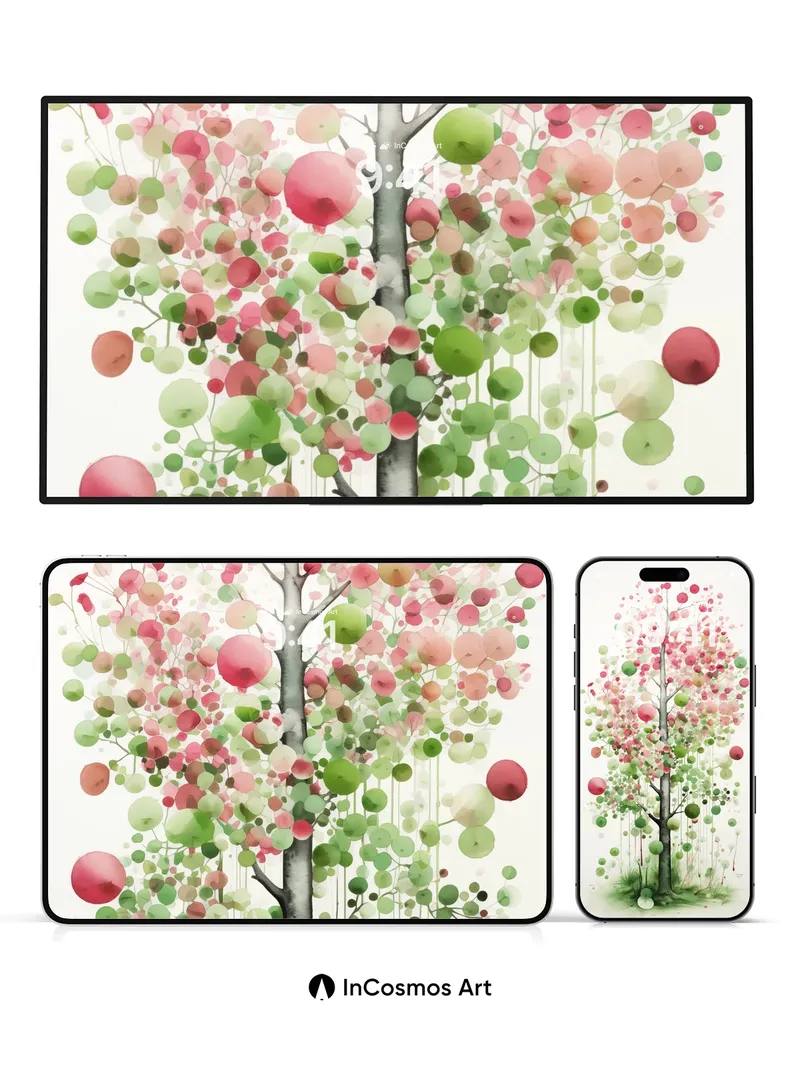 Whispering Sphere Tree Wallpaper with Floating Canopy