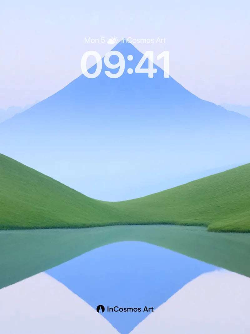 Serene Peak Wallpaper with Mirror Lake